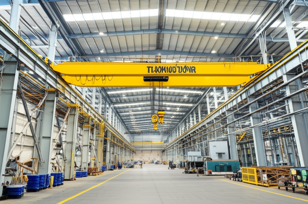 Hình ảnh bảng hướng dẫn an toàn vận hành cầu trục 5 tấn trong nhà máy.