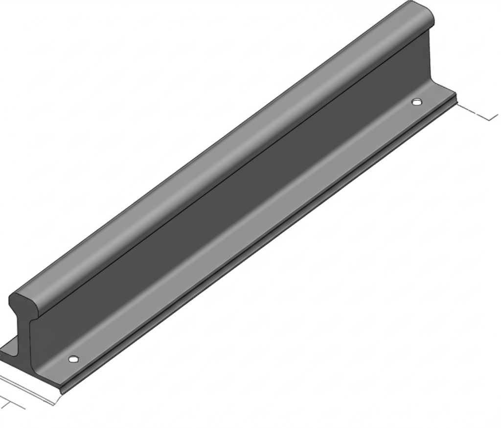 Bản vẽ kỹ thuật chi tiết ray cầu trục chữ I với đầy đủ thông số kỹ thuật và vật liệu.