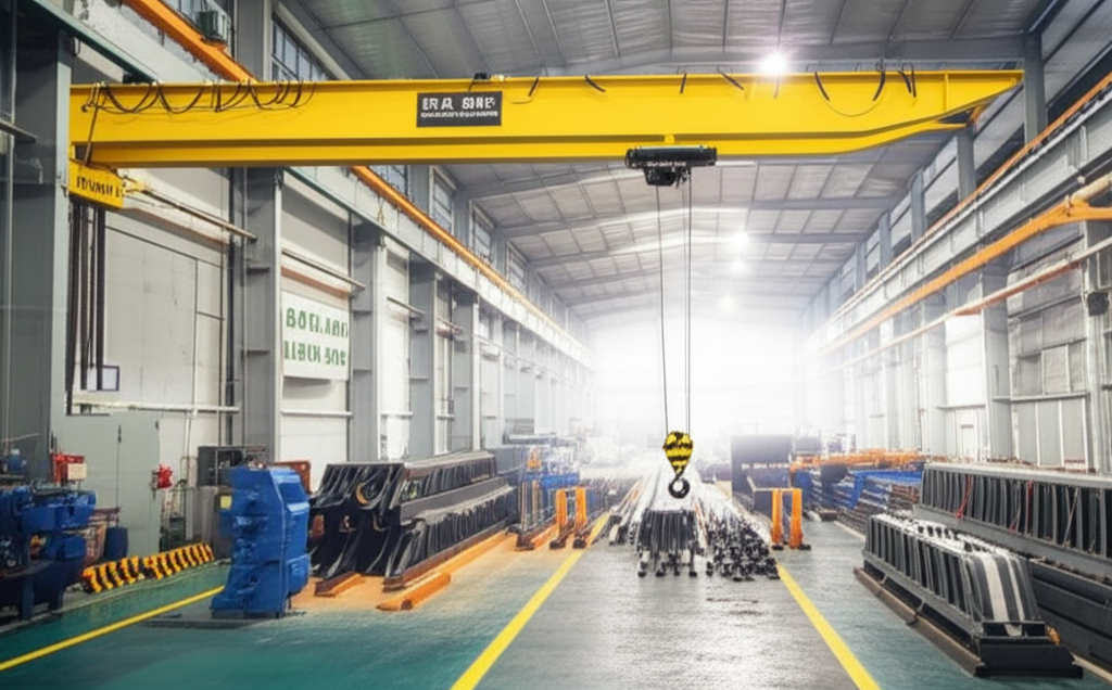 Biểu đồ minh họa sự thay đổi chi phí sản xuất khi sử dụng cầu trục 3 tấn dầm đơn, nhấn mạnh việc giảm chi phí và tăng năng suất.